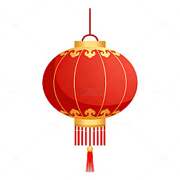 红色中国灯笼装饰图案