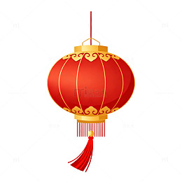 红色中国风灯笼节日装饰元素