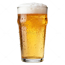 冰爽啤酒玻璃杯特写