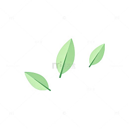 简约绿叶图标设计元素
