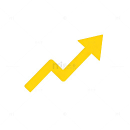 黄色上升箭头图标矢量素材