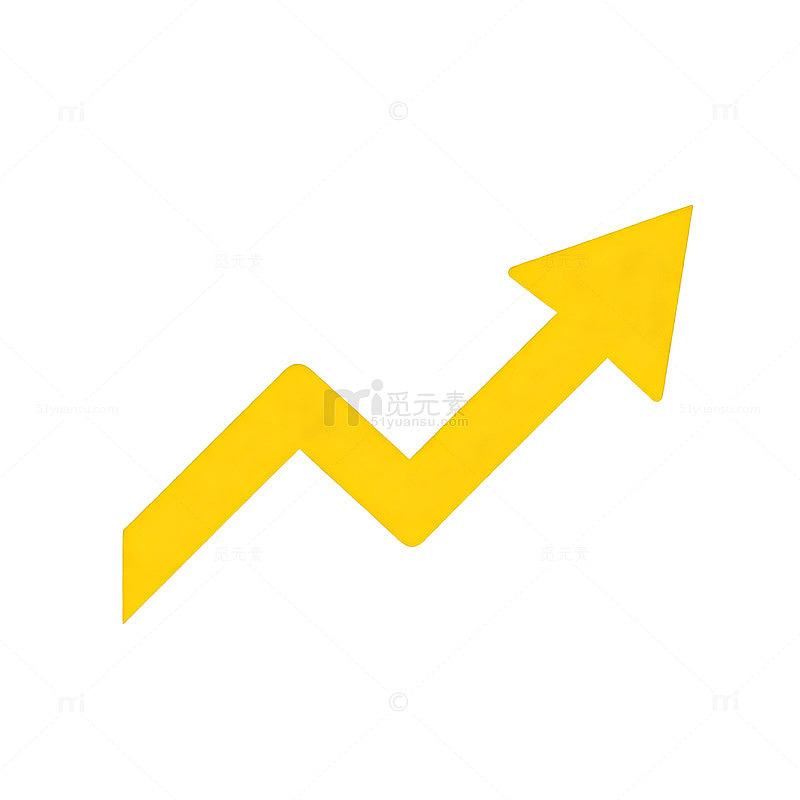 黄色箭头上升图标