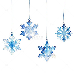 蓝色雪花挂饰装饰品