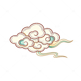 中国风云纹图案矢量插画