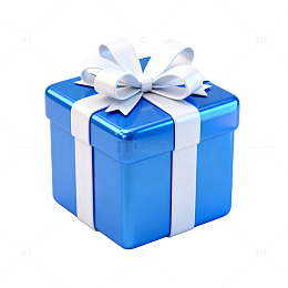 蓝色礼盒包装设计素材