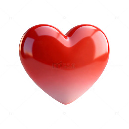 透明背景红色心形装饰图案