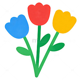 简约风格三朵郁金香图案