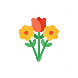 简约插画风格花卉图案设计素材