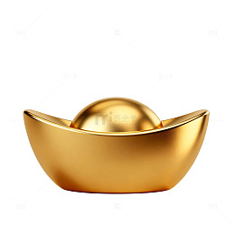 金色元宝财富象征设计元素