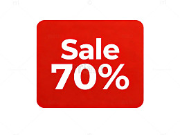 大红折扣牌七折促销