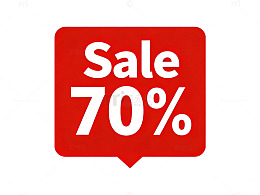 红色促销标签折扣70%