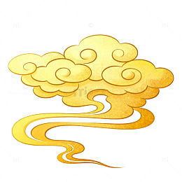 金色祥云图案设计元素