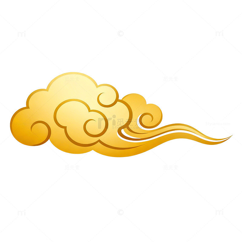 金色云纹图案装饰元素