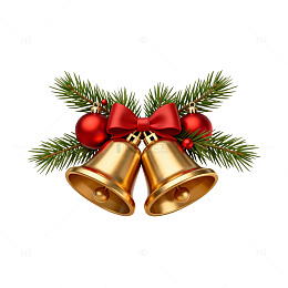 圣诞节金色铃铛装饰素材