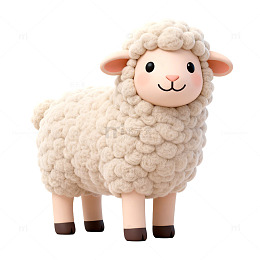 可爱绒毛羊玩偶
