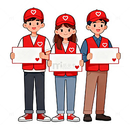 志愿者宣传卡通人物形象设计素材