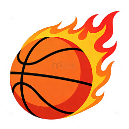 火焰篮球图标矢量素材