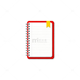 简约红色笔记本图标设计素材