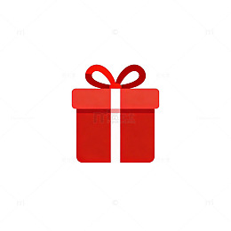 简洁红色礼盒图标