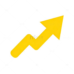 黄色箭头增长趋势图标
