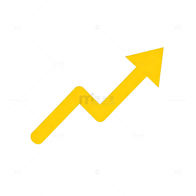 金黄色箭头趋势图矢量素材