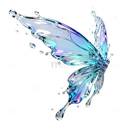 水晶蝴蝶梦幻艺术插画