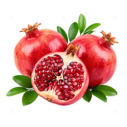透明背景石榴水果特写