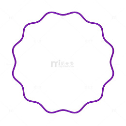 紫线花边形图案设计元素