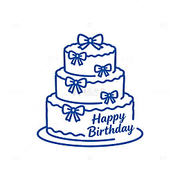 简笔画生日蛋糕装饰素材
