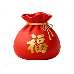 喜庆中国红福袋吉祥图案设计素材