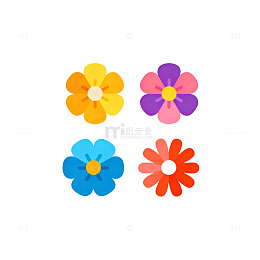 卡通花朵装饰图案矢量素材