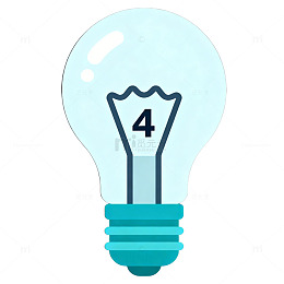 灯泡图标数字标识设计