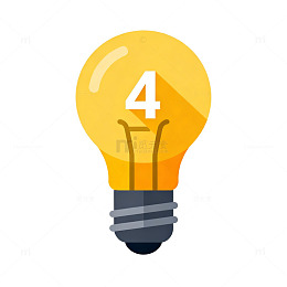 灯泡图标数字设计元素