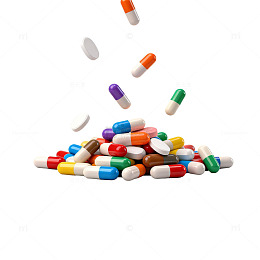 多彩药片堆叠设计素材
