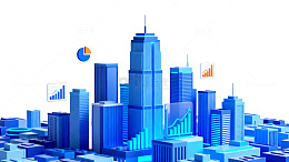 蓝色科技城市模型图