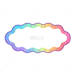 彩虹边框装饰图案设计素材