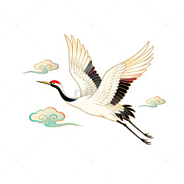 传统仙鹤图案矢量设计素材