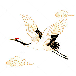 仙鹤祥云传统中国画素材