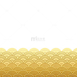 金色波浪纹传统装饰图案