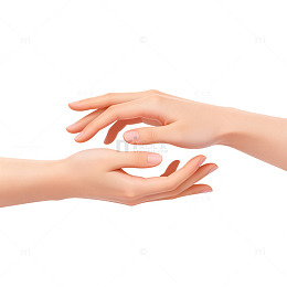 简约双手互动插画素材