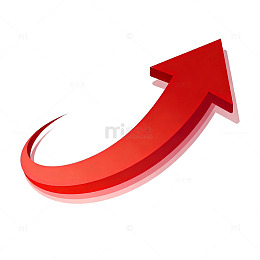 红色上升箭头矢量素材