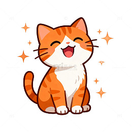 可爱卡通猫咪表情贴纸素材