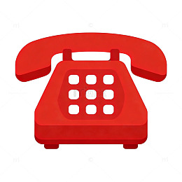 红色复古电话图标设计元素