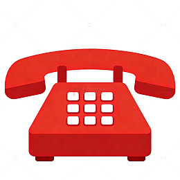 红色固定电话图标素材