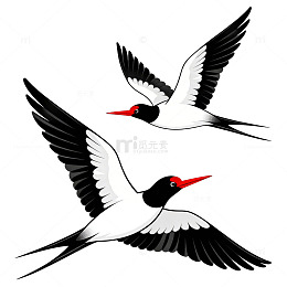 简约飞鸟插画设计素材