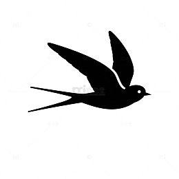 黑白剪影燕子图案