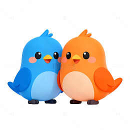 卡通小鸟设计插画