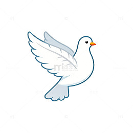 卡通白鸽矢量插画素材