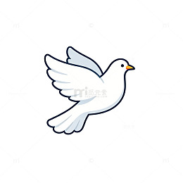 简约白鸽飞翔矢量图标