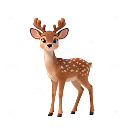 卡通小鹿模型设计素材